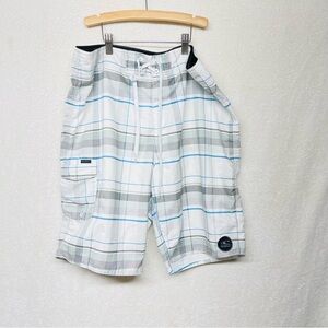 O’Neill shorts size 34 white/blue/gray plaid board Shorts